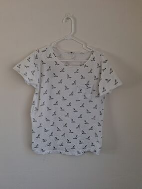 River Island Owl Short Sleeve Top Blouse Womans